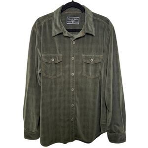 True Grit Green Outdoor Best Stretch Corduroy Plaid Button Down Long Sleeve-L